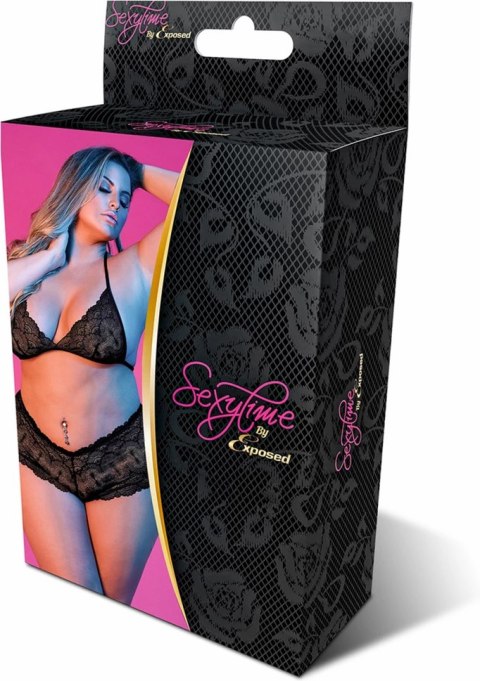Magic Silk Exposed Cheeky komplet plus size - biustonosz i figi koronkowe Magic Silk Exposed Cheeky komplet plus size - biustonosz i figi koronkowe