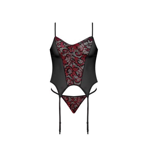 Magic Silk Exposed Komplet Merry Widow Plus Size koronka czarny Magic Silk Exposed Komplet Merry Widow Plus Size koronka czarny