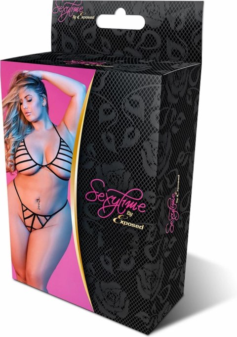 Magic Silk Exposed Komplet Plus Size biustonosz halter + stringi Magic Silk Exposed Komplet Plus Size biustonosz halter + stringi