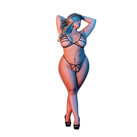 Magic Silk Exposed Komplet Plus Size biustonosz halter + stringi Magic Silk Exposed Komplet Plus Size biustonosz halter + stringi