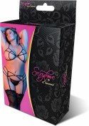 Magic Silk Exposed Komplet Plus Size - biustonosz, pas do pończoch, stringi