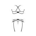 Magic Silk Exposed Komplet Plus Size - biustonosz, pas do pończoch, stringi