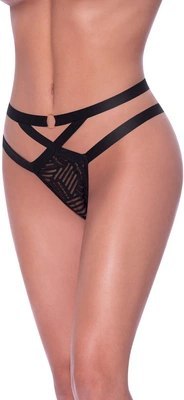 Magic Silk Exposed Majtki Cheeky S/M z siateczki i złotym detalem