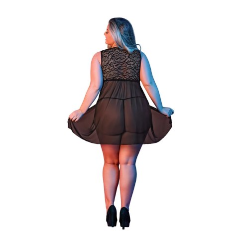 Magic Silk Exposed Plus Size Babydoll z koronką i odkrytymi plecami Magic Silk Exposed Plus Size Babydoll z koronką i odkrytymi plecami