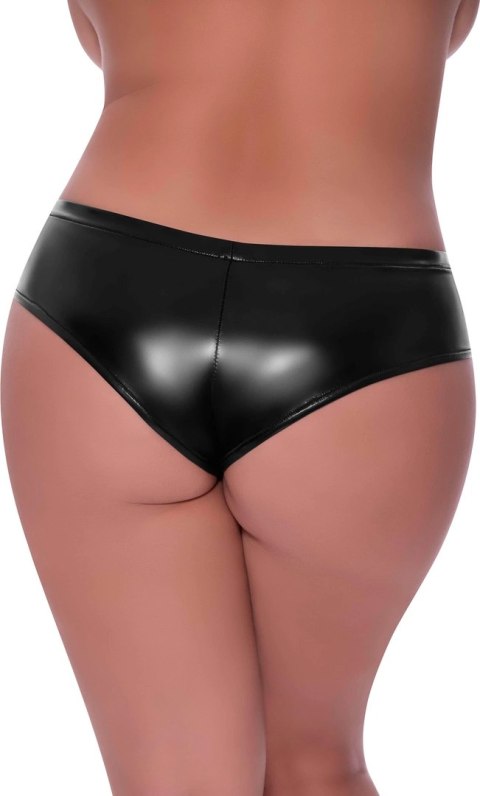 Magic Silk Exposed Plus Size Szorty Boyfriend z Niskim Stanem Czarny Magic Silk Exposed Plus Size Szorty Boyfriend z Niskim Stanem Czarny