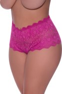 Magic Silk Exposed Plus Size szorty koronkowe z niskim stanem czarne
