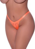 Magic Silk Exposed Stringi Plus Size z siateczki z rozcięciem, czarne