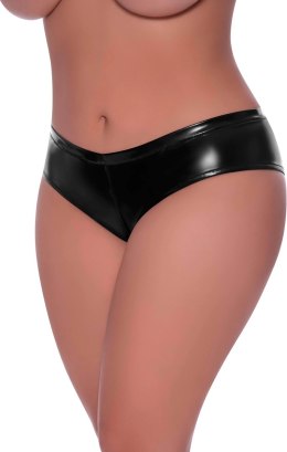Magic Silk Exposed Szorty Plus Size z Niskim Stanem i Rozcięciem Czarny