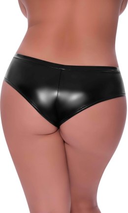 Magic Silk Exposed Szorty Plus Size z Niskim Stanem i Rozcięciem Czarny