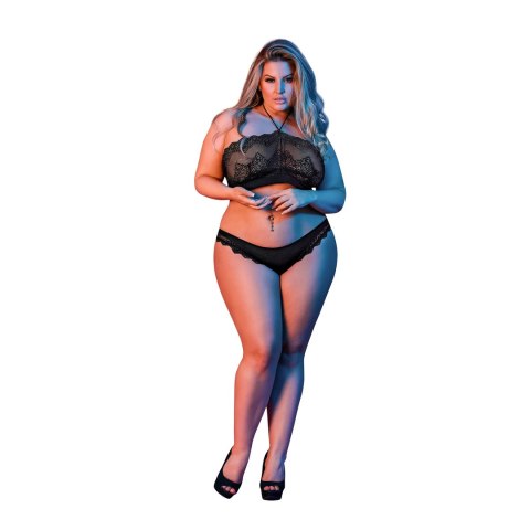 Magic Silk Exposed Zestaw Bielizny Plus Size Koronka Czarny Magic Silk Exposed Zestaw Bielizny Plus Size Koronka Czarny