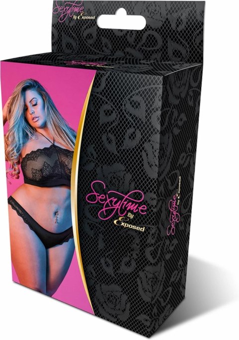 Magic Silk Exposed Zestaw Bielizny Plus Size Koronka Czarny Magic Silk Exposed Zestaw Bielizny Plus Size Koronka Czarny