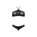 Magic Silk Exposed komplet: biustonosz bandeau i majtki L/XL koronka