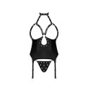 Magic Silk Lust Fetish gorset choker eco-leather z ćwiekami S/M