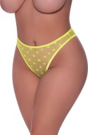 Magic Silk Micro Tanga Plus Size - wysokie figi z ozdobnymi gwiazdkami