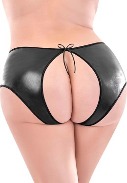 Magic Silk Panty Plus Size krotkie spodenki czarne z satynową kokardką