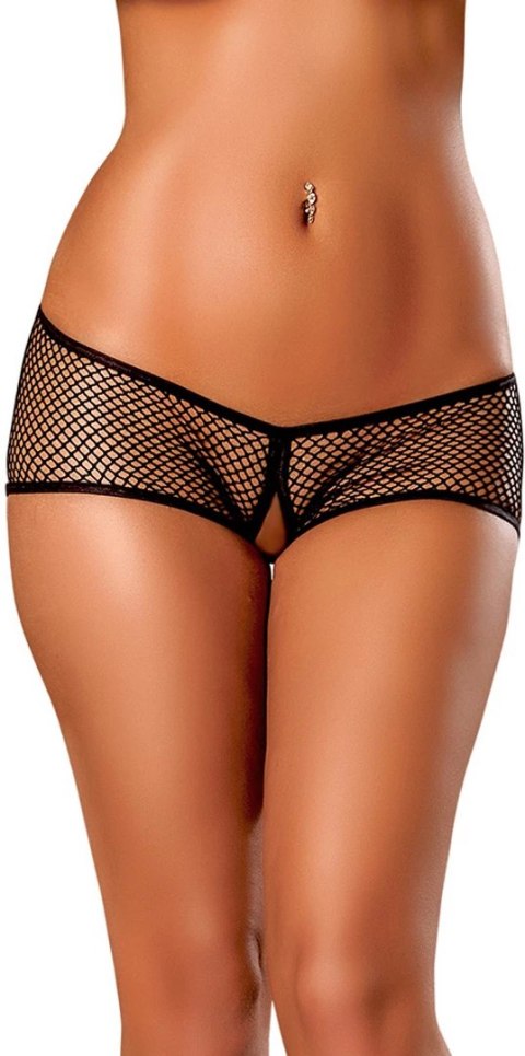 Magic Silk Panty - szorty siateczkowe z otwartym krokiem i kokardką Magic Silk Panty - szorty siateczkowe z otwartym krokiem i kokardką