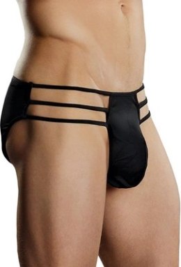 Male Power LXL Elastyczne Majtki na Paseczkach Nylon-Spandex Czarny