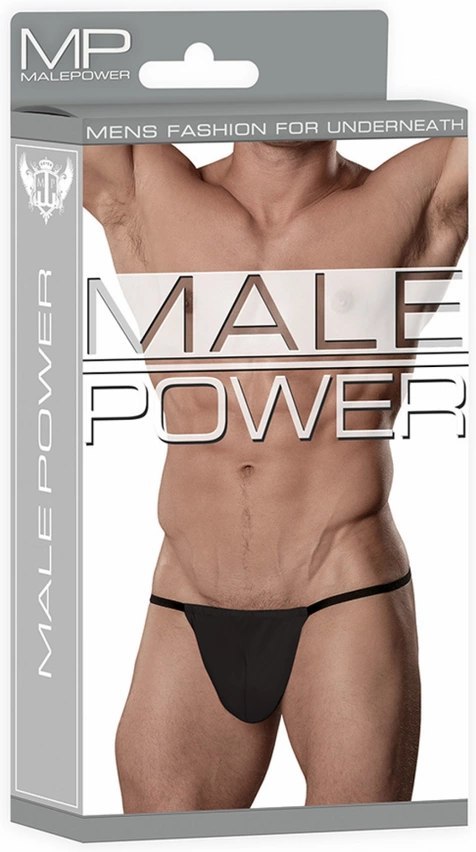 Male Power Nylon Spandex G-String z anatomiczną kieszenią czarny Male Power Nylon Spandex G-String z anatomiczną kieszenią czarny