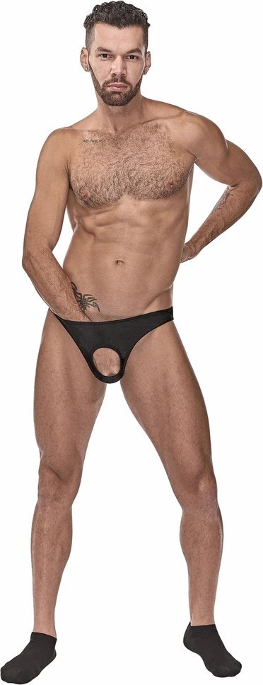 Male Power Nylon Spandex majtki bez kieszeni, elastyczne bikini czarne Male Power Nylon Spandex majtki bez kieszeni, elastyczne bikini czarne