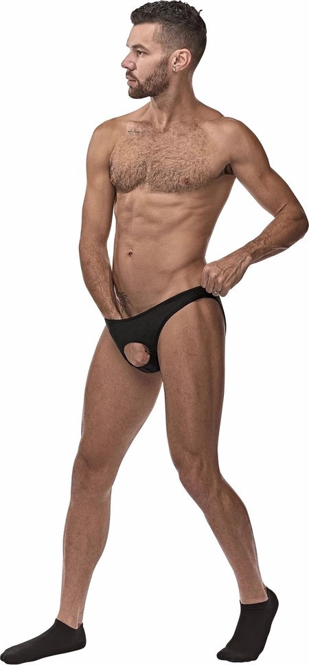 Male Power Nylon Spandex majtki bez kieszeni, elastyczne bikini czarne Male Power Nylon Spandex majtki bez kieszeni, elastyczne bikini czarne