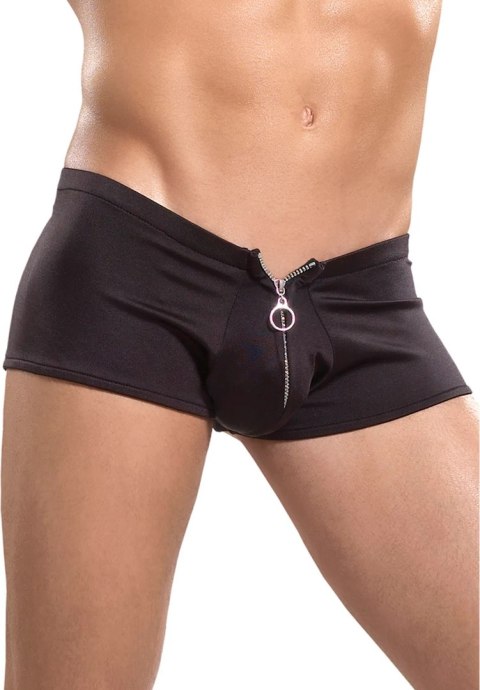 Male Power Spodenki Nylon Spandex z zamkiem, czarne, rozmiar uniwersalny Male Power Spodenki Nylon Spandex z zamkiem, czarne, rozmiar uniwersalny