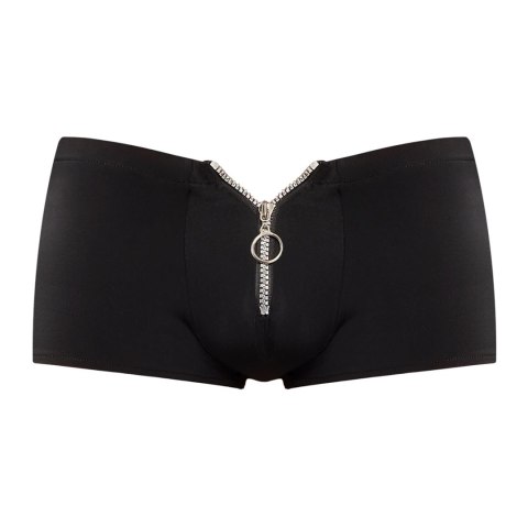 Male Power Spodenki Nylon Spandex z zamkiem, czarne, rozmiar uniwersalny Male Power Spodenki Nylon Spandex z zamkiem, czarne, rozmiar uniwersalny