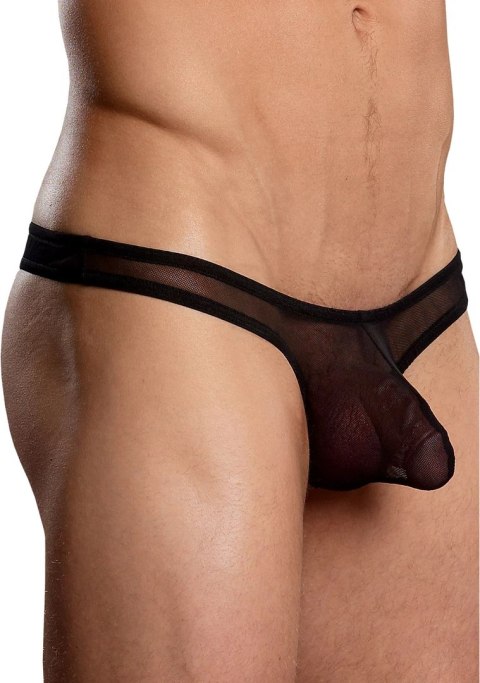 Male Power Stringi Pouch SM mesh anatomiczne ultra niskie czarne Male Power Stringi Pouch SM mesh anatomiczne ultra niskie czarne