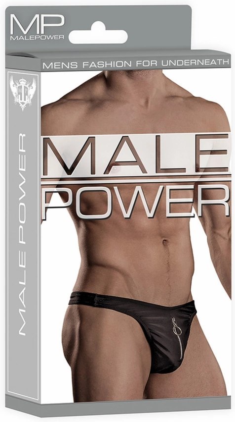 Male Power Stringi z suwakiem S/M czarne nylon spandex Male Power Stringi z suwakiem S/M czarne nylon spandex