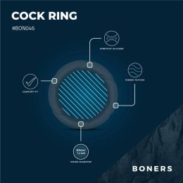 Boners Ergo - ergonomiczny pierścień intymny, elastyczny, czarny