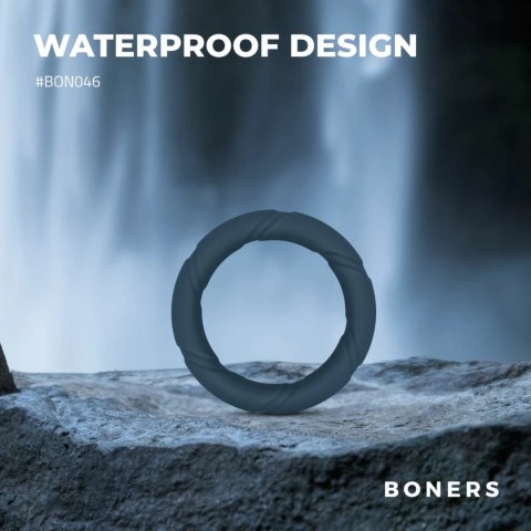 Boners Ergo - ergonomiczny pierścień intymny, elastyczny, czarny Boners Ergo - ergonomiczny pierścień intymny, elastyczny, czarny