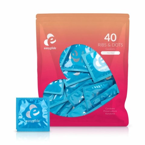 EasyGlide Ribs & Dots 40 szt. - prezerwatywy anatomiczne z teksturą EasyGlide Ribs & Dots 40 szt. - prezerwatywy anatomiczne z teksturą