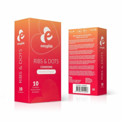 EasyGlide Ribs & Dots prezerwatywy anatomiczne 10 sztuk EasyGlide Ribs & Dots prezerwatywy anatomiczne 10 sztuk