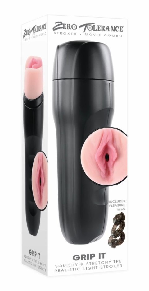 Evolved Grip It Light Pink - Anatomiczny model z wibrującym pierścieniem Evolved Grip It Light Pink - Anatomiczny model z wibrującym pierścieniem