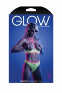 PERSUASIVE Komplet Bielizny Open Cup Neon Green z Efektem UV