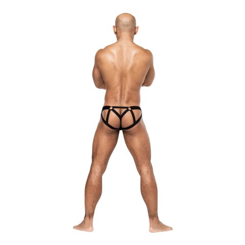 Male Power Galactic Strappy Ring Jock L/XL - Pasek z pierścieniami, czarny Male Power Galactic Strappy Ring Jock L/XL - Pasek z pierścieniami, czarny