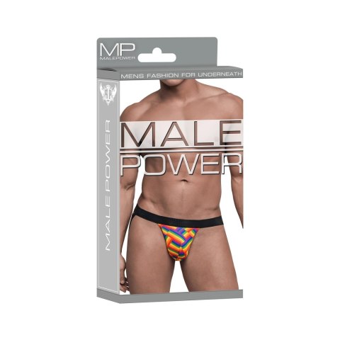 Male Power Jock SM Pride - Stringi z otwartym tyłem, modal, czarne Male Power Jock SM Pride - Stringi z otwartym tyłem, modal, czarne