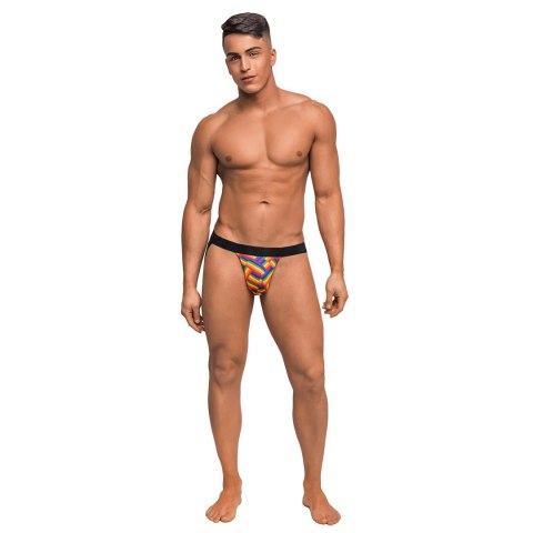 Male Power Jock SM Pride - Stringi z otwartym tyłem, modal, czarne Male Power Jock SM Pride - Stringi z otwartym tyłem, modal, czarne