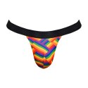 Male Power Jock SM Pride - Stringi z otwartym tyłem, modal, czarne
