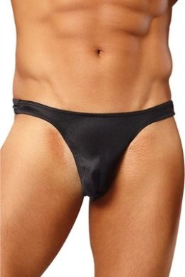 Male Power LXL Satin Spandex Stringi męskie komfortowe czarne