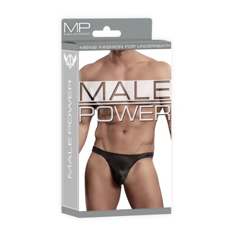 Male Power LXL Satin Spandex Stringi męskie komfortowe czarne Male Power LXL Satin Spandex Stringi męskie komfortowe czarne