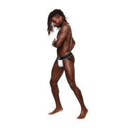 Male Power Modal Rib Jock Stringi z tyłem typu jock, czarne, L