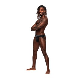 Male Power Modal Rib Jock - anatomiczne stringi z otwartym tyłem, czarne