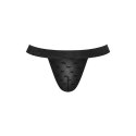 Male Power Modal Rib LXL - Anatomiczne stringi z otwartym tyłem czarne
