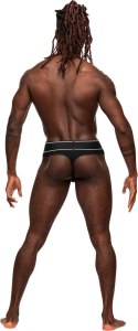 Male Power Modal Rib stringi męskie z anatomiczną saszetką czarne