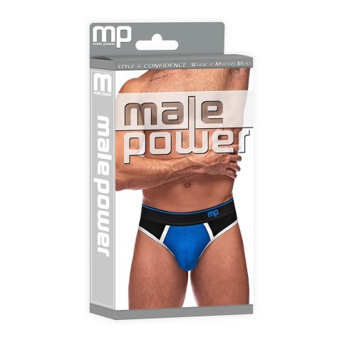 Male Power Retro Sport LXL - Stringi z kolorowymi panelami, biały akcent Male Power Retro Sport LXL - Stringi z kolorowymi panelami, biały akcent