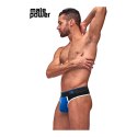 Male Power Retro Sport LXL - Stringi z kolorowymi panelami, biały akcent