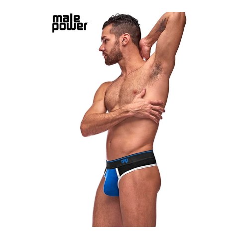 Male Power Retro Sport LXL - Stringi z kolorowymi panelami, biały akcent Male Power Retro Sport LXL - Stringi z kolorowymi panelami, biały akcent