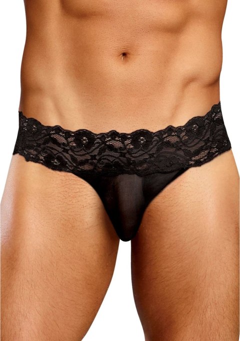 Male Power Scandal-Lace Stringi męskie z koronką L/XL czarne