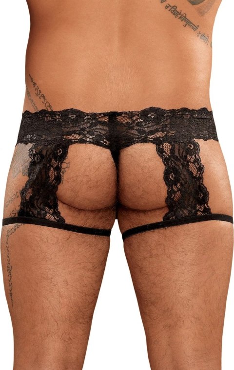 Male Power Scandal-Lace stringi z pasami ozdobnymi, koronka, rozmiar uniwersalny Male Power Scandal-Lace stringi z pasami ozdobnymi, koronka, rozmiar uniwersalny