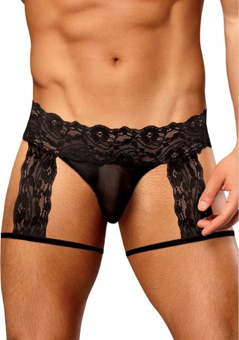 Male Power Scandal-Lace stringi z pasami ozdobnymi, koronka, rozmiar uniwersalny Male Power Scandal-Lace stringi z pasami ozdobnymi, koronka, rozmiar uniwersalny